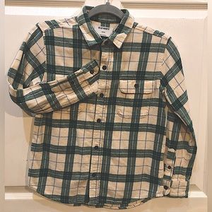 Yth Flannel plaid button down boys shirt 10/12